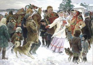 Бороздин О. А. Праздник в Сосновке. 1983 – 1984. Холст, масло. Из собрания Вологодской областной картинной галереи