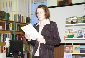 На выступлении в Вологодской областной юношеской библиотеке