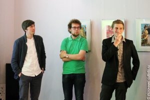 Денис Притчин, Максим Горбов, Михаил Приёмышев на презентации Фестиваля креативной урбанистики в центре культуры «Красный угол»