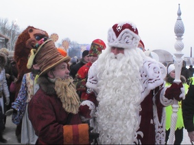Дед Мороз на Всероссийской Масленице в Пскове