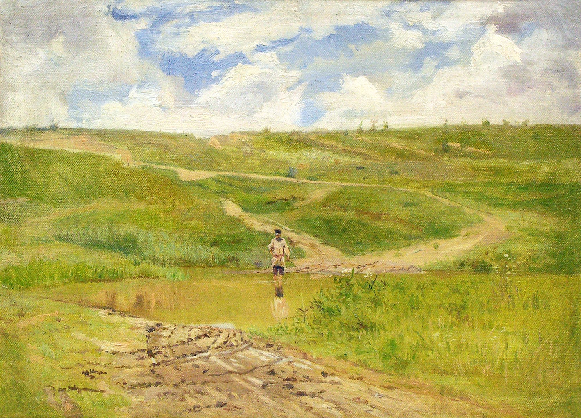 М. Х. Аладжалов (1862–1934). Поле. После дождя. 1890-е. Холст, масло. 26,7х38.
