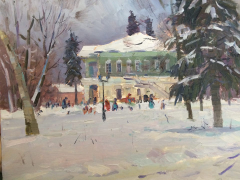 Первый зимний пленэр художников из Вологды и Череповца прошел в усадьбе Спасское-Куркино