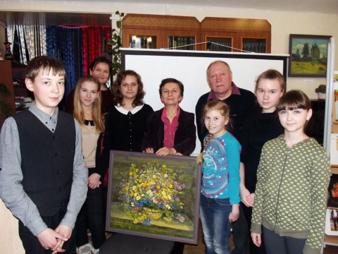 Художник Евгений Шевченко встретился со школьниками в юношеской библиотеке