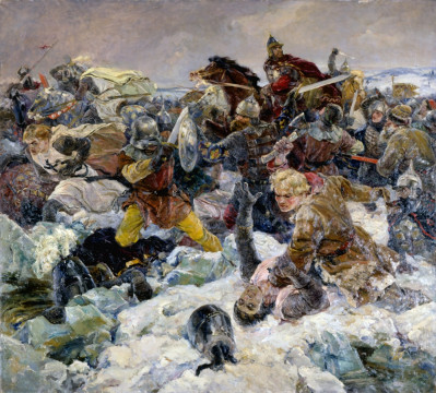 5 (18) апреля 1242 года воины князя Александра Невского одержали победу над немецкими рыцарями на Чудском озере
