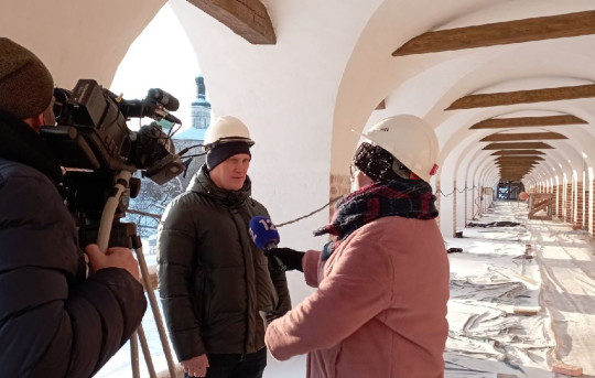 Сюжет о реставрации стен Кирилло-Белозерского монастыря сняли журналисты череповецкого телеканала 