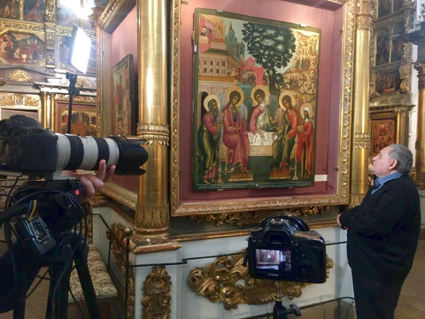 В Вологде и Устюжне прошли съемки фильма о меценате Михаиле Абрамове, основателе Музея русской иконы в Москве