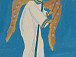 Работа участников музейного занятия «В подмастерье к Дионисию» – образ ангела из жертвенника собора Рождества Богородицы