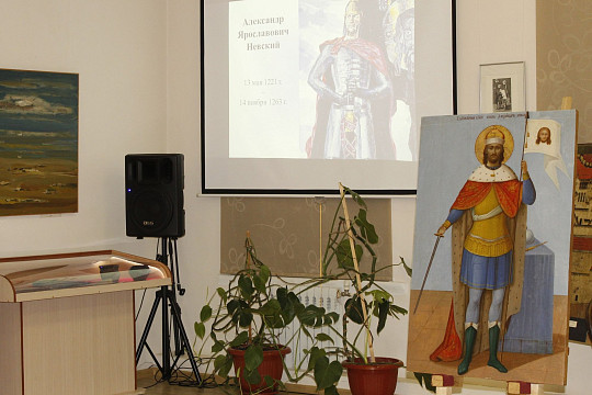 Икону «Святой Александр Невский» представили посетителям «Ночи искусств» в Белозерске