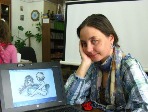 Елена Фирулёва прочитала свою повесть «Девочка и пруды» посетителям филиала областной юношеской библиотеки