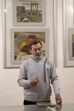 Пейзажные работы и эскизы плакатов составили выставку московского художника Евгения Вертоградова в Музее фресок Дионисия