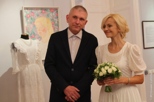 Церемония чествования супружеской пары, отмечающей серебряную свадьбу, состоялась в Музее кружева