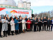 Торжественное вручение ключей от новых автобусов на Кремлевской площади