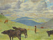 Лансере Евгений Евгеньевич (1875 – 1946). Пейзаж с буйволами. 1919