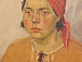 А.Н. Семёнов. Портрет девушки в красном платке. 1920-е. Холст, масло
