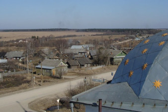 Село Сизьма. Вид с колокольни храма Николая Чудотворца