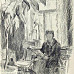 Бочков Ф. Н. Читающая женщина у окна. 1926. Бумага, карандаш