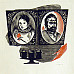 Бурмагин Н. В., Бурмагина Г. Н. Автопортрет. 1973. Бумага, цветная ксилография. ВОКГ