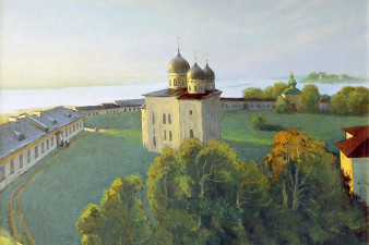 Небо Великого Новгорода. Юрьевский монастырь. 2001. Холст, масло