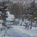 Базанов И. Е. Сосны на снегу. Этюд, 2012. Картон, масло