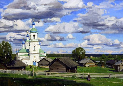 Любителей русской реалистической живописной школы ждут на юбилейной выставке Евгения Молева «Над Русью облака»