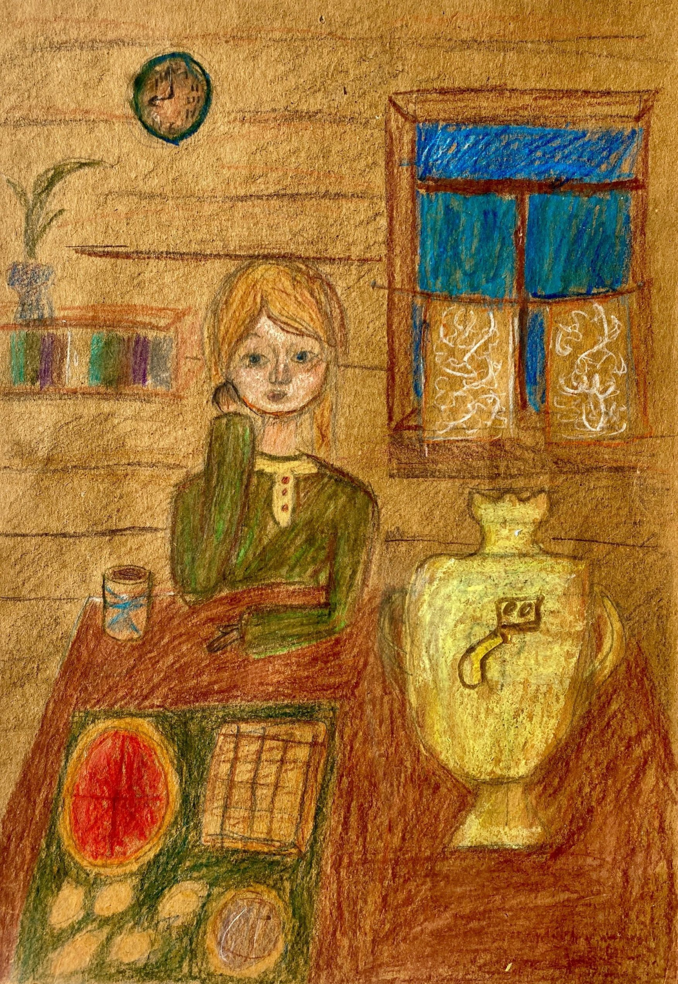 Анна Бабушкина, 10 лет, ДХШ им. В. Н. Корбакова, иллюстрация к рассказу «За милую душу» – 1 место
