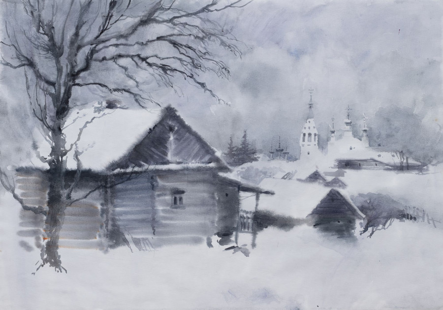 И приснятся мне звуки. Бумага, акварель, 2018