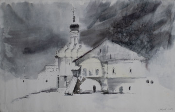 Ферапонтово. К весне. Бумага, акварель, 2018