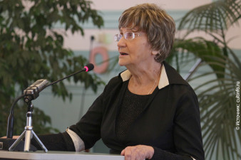 Ольга Белова, вдова писателя, на открытии Беловских чтений в 2014 году