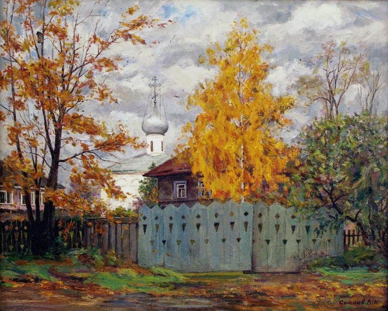 Опадают листья золотые. 2003. Холст, масло. Собрание ВОКГ
