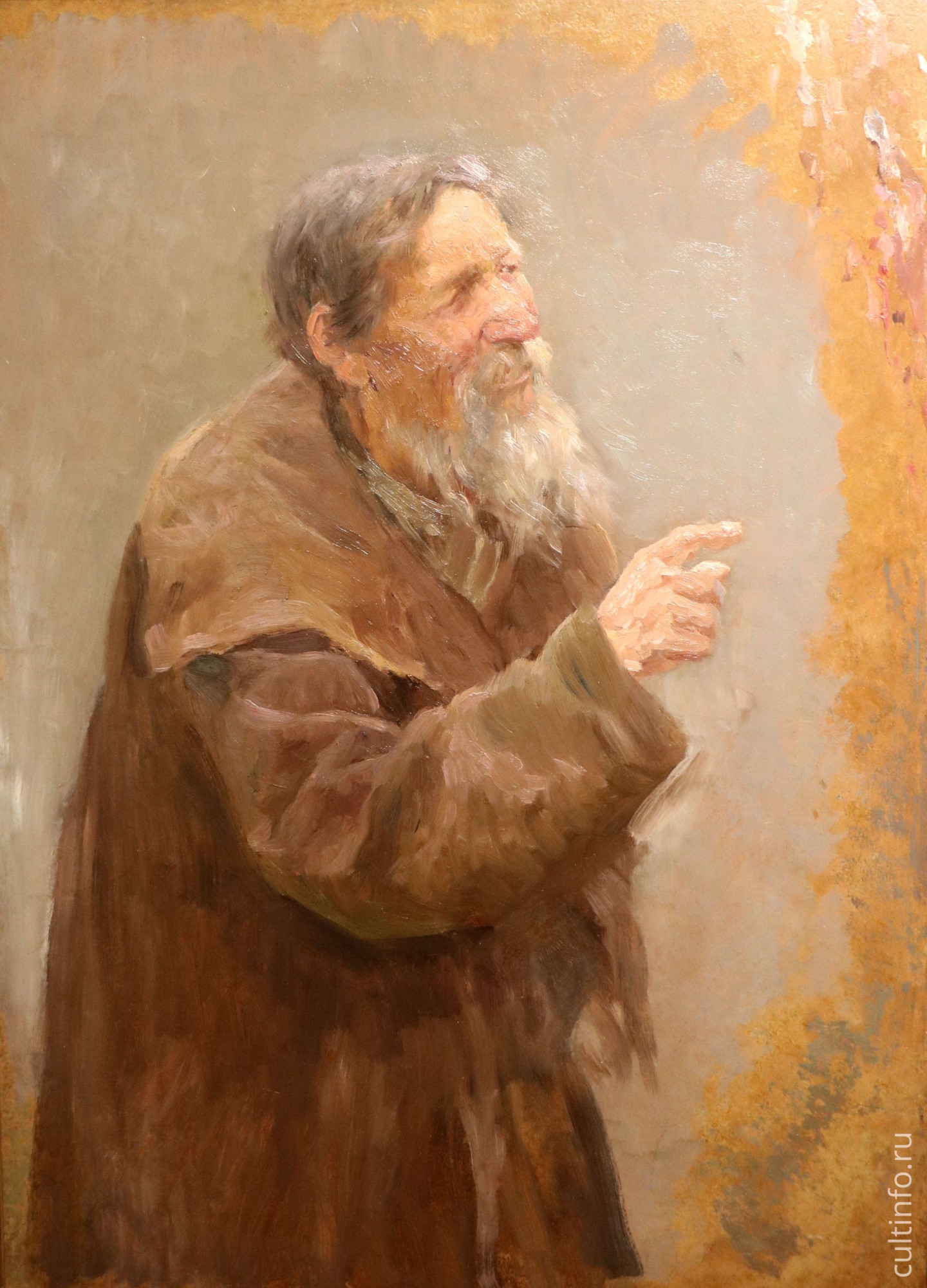 С.Коровин. Старик-крестьянин. Этюд к картине «На миру» из Государственной Третьяковской галереи. 1893 