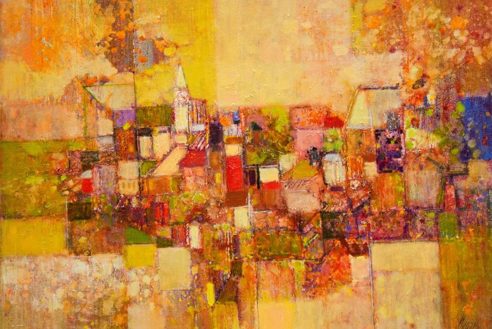 Малафеевский Л.А. Город мастеров. 2021. Фрагмент. Холст, масло. Собрание ВОКГ