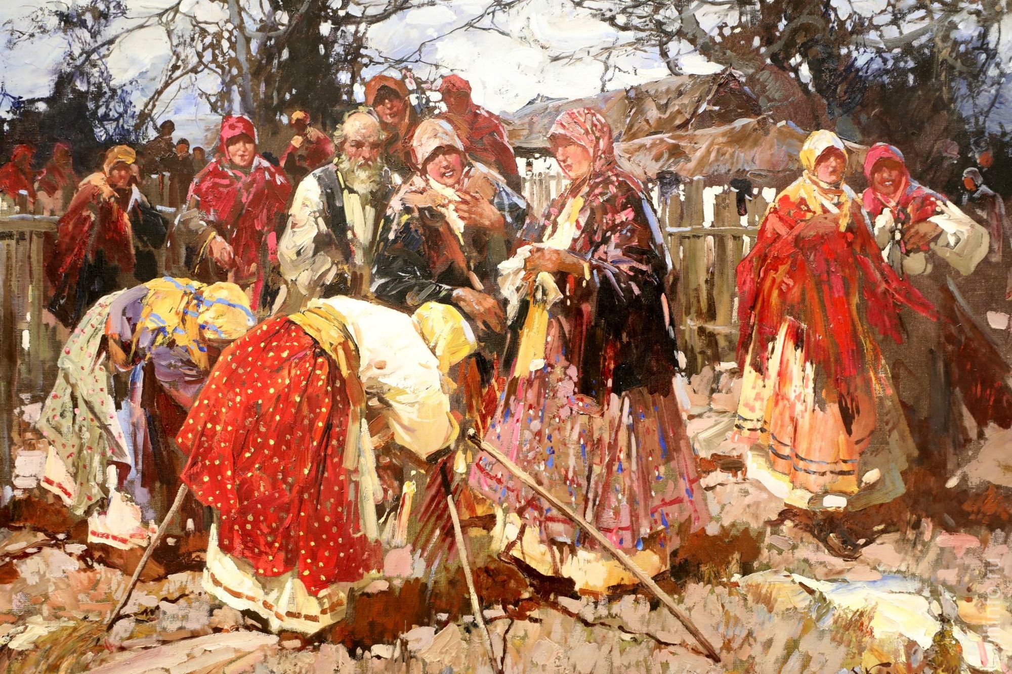 Степан Колесников. Ранняя весна. Сцена за околицей. 1931
